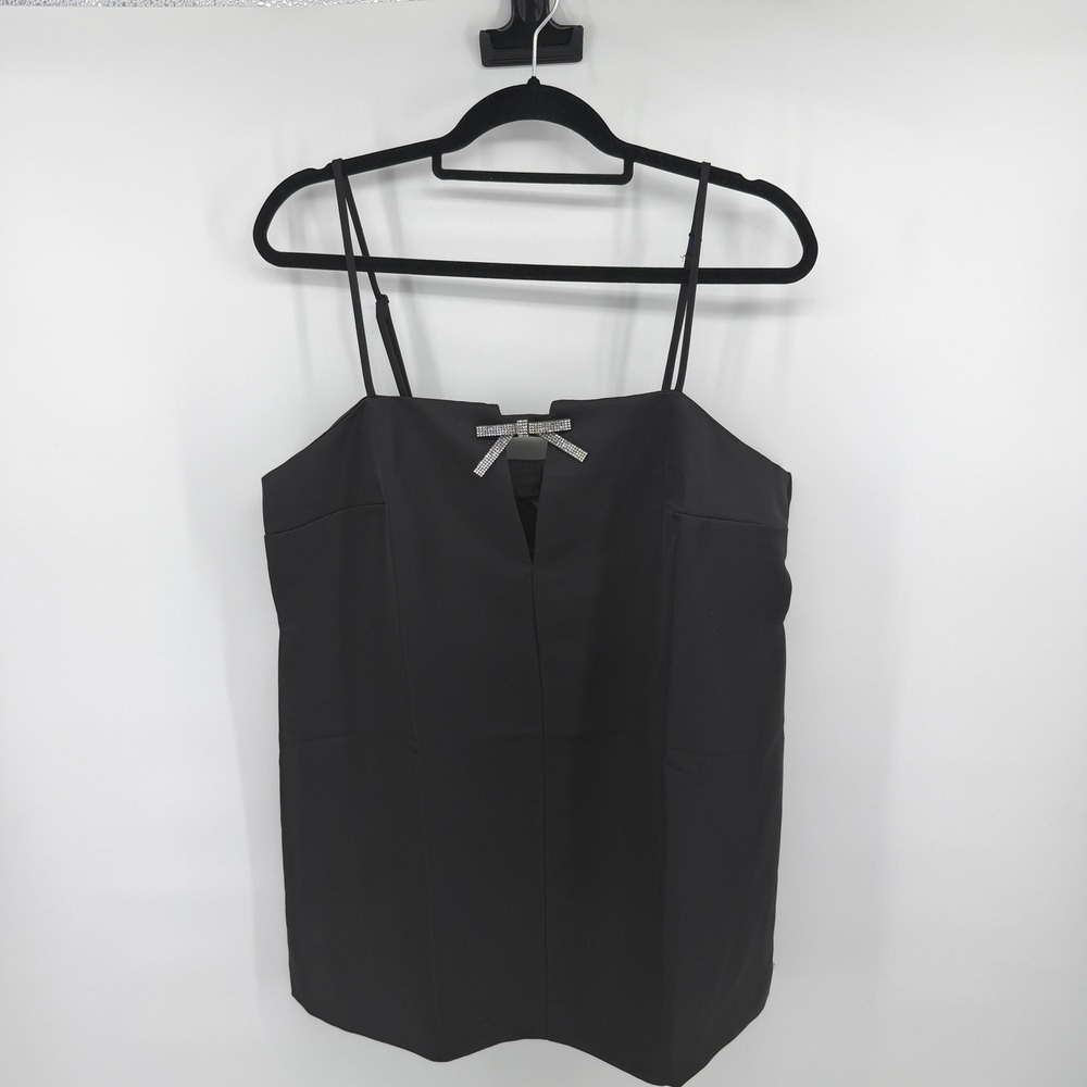 H&M Divided Cami Top Rhinestone Bow L Black Womens Partyโ Evening Holiday New